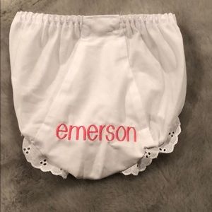 Emerson monogrammed diaper cover
